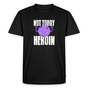Pas aujourd’hui Héroïne Rétro Sobriété Designs - T-shirt Premium bio Homme - noir - Devant - Nico (187cm)
