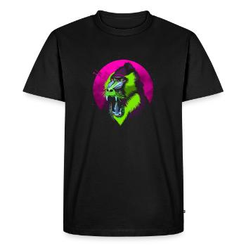 Babouin psychédélique - T-shirt Premium bio Homme - noir - Devant - Nico (187cm)