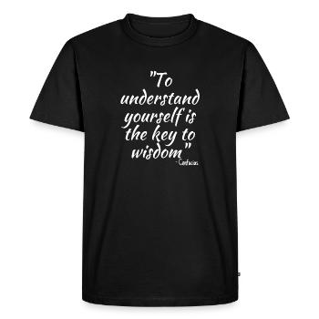 To understand yourself is the key to wisdom - Men's Premium Organic T-Shirt - black - Front - Nico (187cm)