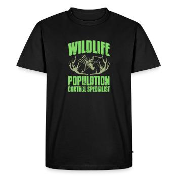 Archer spécialiste du contrôle des populations fauniques - T-shirt Premium bio Homme - noir - Devant - Nico (187cm)