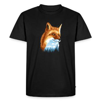Fox in the forest - Men's Premium Organic T-Shirt - black - Front - Nico (187cm)
