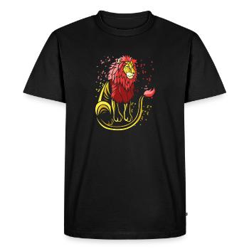 Langschwanz-Stammeslöwe - Männer Premium Bio T-Shirt - Schwarz - Vorne - Nico (187cm)