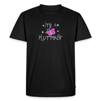 C’est un | flottant Papillon - T-shirt Premium bio Homme - noir - Devant - Nico (187cm)
