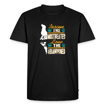 Rescue The Mistreated Love The Abandoned Animal - Men's Premium Organic T-Shirt - black - Front - Nico (187cm)