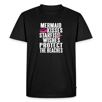 Mermaid Kisses Starfish souhaite protéger les plages - T-shirt Premium bio Homme - noir - Devant - Nico (187cm)
