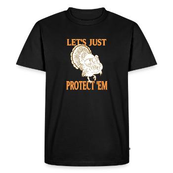 Protégeons-les simplement dinde rétro Animal Lover - T-shirt Premium bio Homme - noir - Devant - Nico (187cm)