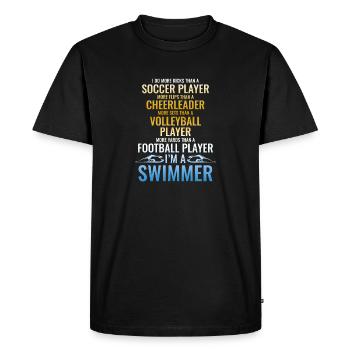 Nageurs amusants - T-shirt Premium bio Homme - noir - Devant - Nico (187cm)