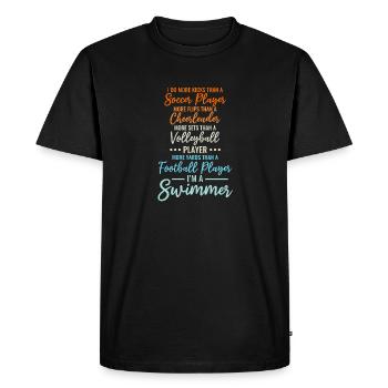 Nageurs amusants - T-shirt Premium bio Homme - noir - Devant - Nico (187cm)