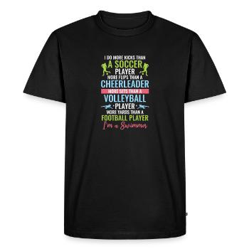 Nageurs amusants - T-shirt Premium bio Homme - noir - Devant - Nico (187cm)