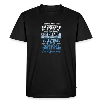 Nageurs amusants - T-shirt Premium bio Homme - noir - Devant - Nico (187cm)
