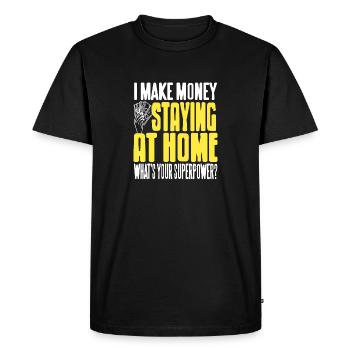 Je gagne de l’argent en restant à la maison Travail à la maison DAD - T-shirt Premium bio Homme - noir - Devant - Nico (187cm)