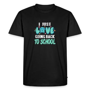 J’adore retourner à l’école Retro Freshman - T-shirt Premium bio Homme - noir - Devant - Nico (187cm)