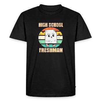 Lycée Freshman Retro Vintage Freshman - T-shirt Premium bio Homme - noir - Devant - Nico (187cm)