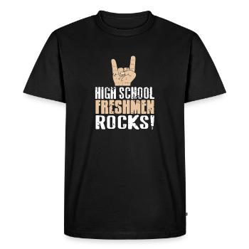 Étudiants de première année du secondaire ROCKS! Cool Vintage Designs - T-shirt Premium bio Homme - noir - Devant - Nico (187cm)