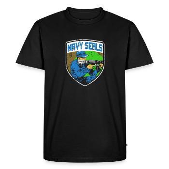 Cool Vintage NAVY Seals Navy Army Soldier Designs - Men's Premium Organic T-Shirt - black - Front - Nico (187cm)