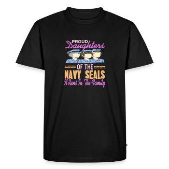 Proud Daughters Of NAVY Seals It Runs In Family - Men's Premium Organic T-Shirt - black - Front - Nico (187cm)