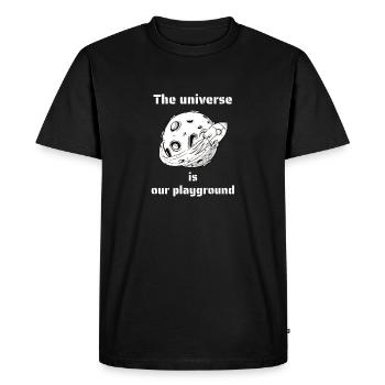 L’univers est notre espace rétro de terrain de jeu - T-shirt Premium bio Homme - noir - Devant - Nico (187cm)
