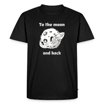 To The Moon & Back Retro Outer Space Designs - Men's Premium Organic T-Shirt - black - Front - Nico (187cm)