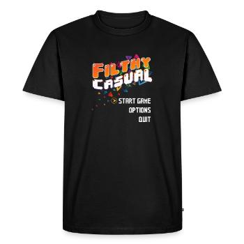 Sale décontracté - T-shirt Premium bio Homme - noir - Devant - Nico (187cm)