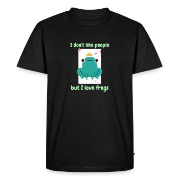 Je n’aime pas les gens mais j’aime les grenouilles mignonnes grenouille - T-shirt Premium bio Homme - noir - Devant - Nico (187cm)