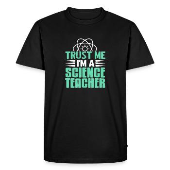 Trust Me I'm A Science Teacher Retro Teacher - Men's Premium Organic T-Shirt - black - Front - Nico (187cm)