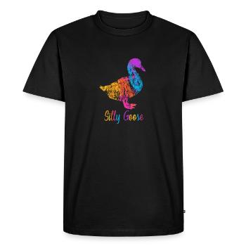 Silly Goose On The Loose Funny Goose Meme - Men's Premium Organic T-Shirt - black - Front - Nico (187cm)