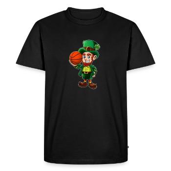 Mignon Leprechaun avec Basketball Funny St Patrick - T-shirt Premium bio Homme - noir - Devant - Nico (187cm)
