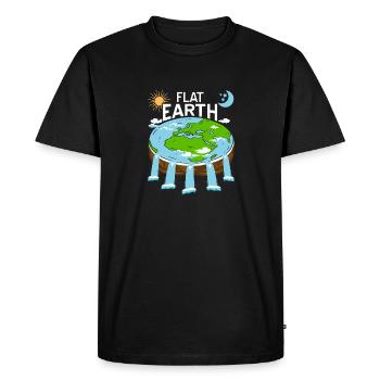 FLAT Earth Retro Flat Earther Designs - Men's Premium Organic T-Shirt - black - Front - Nico (187cm)
