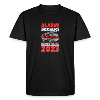 Alarme pour enfants Je vais être Big Cousin 2023 - T-shirt Premium bio Homme - noir - Devant - Nico (187cm)