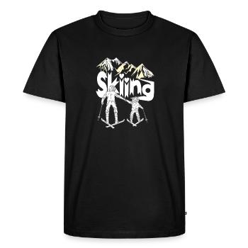 Père et fils Sports d’hiver pour tous les professionnels du ski - T-shirt Premium bio Homme - noir - Devant - Nico (187cm)