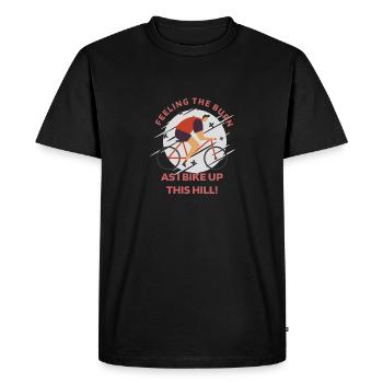 Sentir la brûlure alors que je monte la colline à vélo! Cyclisme - T-shirt Premium bio Homme - noir - Devant - Nico (187cm)