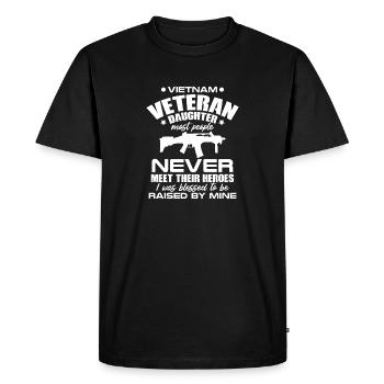 Proud daughter of a Vietnam veteran - Men's Premium Organic T-Shirt - black - Front - Nico (187cm)