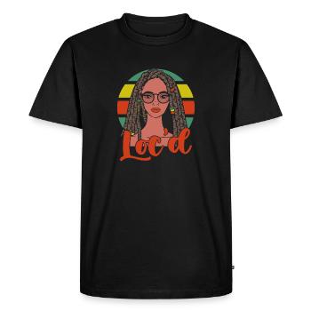 C’est The Locs For Me - Afro Hair Black American - T-shirt Premium bio Homme - noir - Devant - Nico (187cm)