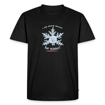 I Am Snow Ready For Winter! Funny Snow Winter - Men's Premium Organic T-Shirt - black - Front - Nico (187cm)
