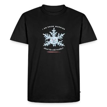 Je suis inquiet de la neige par temps froid drôle - T-shirt Premium bio Homme - noir - Devant - Nico (187cm)