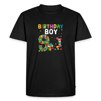 Blocs de construction enfant anniversaire 14 ans - T-shirt Premium bio Homme - noir - Devant - Nico (187cm)