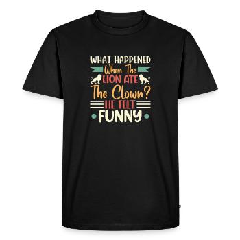 What happen when the lion ate the clown - Men's Premium Organic T-Shirt - black - Front - Nico (187cm)