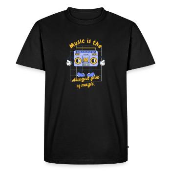 Music Is The Strongest Form Of Magic Retro Music - Men's Premium Organic T-Shirt - black - Front - Nico (187cm)