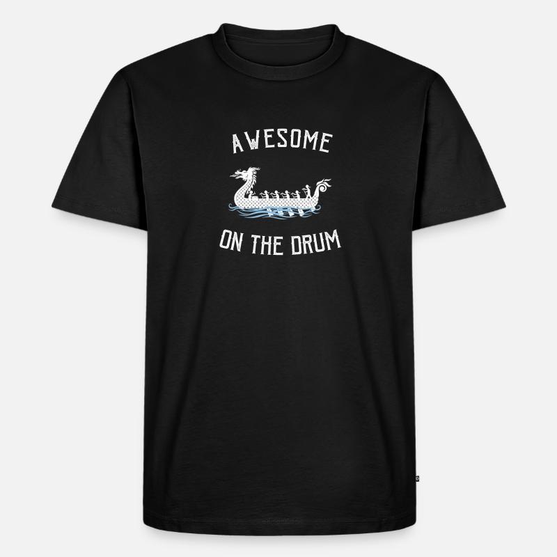 Wikinger nordisch Drachenboot - Männer Premium Bio T-Shirt - Schwarz