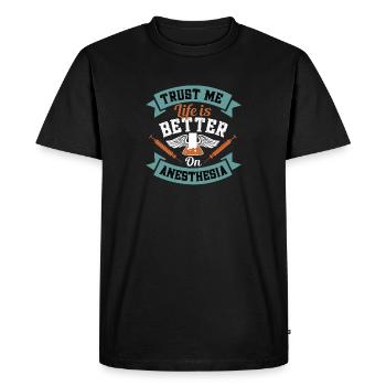 Anesthésiste Anesthésiste Anesthésie - T-shirt Premium bio Homme - noir - Devant - Nico (187cm)