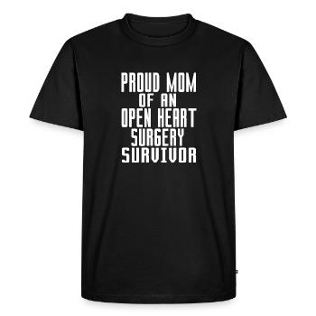 Fière maman d’un survivant d’une chirurgie à cœur ouvert Retro - T-shirt Premium bio Homme - noir - Devant - Nico (187cm)