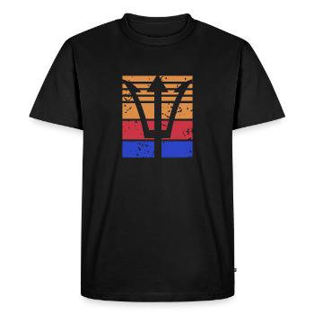 Retro Vintage Poseidon's Trident Mythological - Men's Premium Organic T-Shirt - black - Front - Nico (187cm)