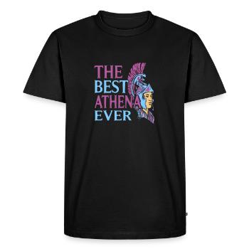 The Best Athena Ever Retro Funny Greek Mythology - Men's Premium Organic T-Shirt - black - Front - Nico (187cm)