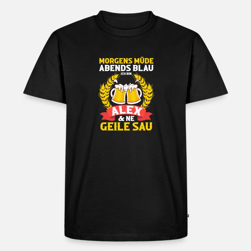 Alex - Männer Premium Bio T-Shirt - Schwarz