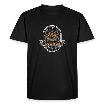 2nd Sign Of The Zodiac TAURUS Astrology Designs - Men's Premium Organic T-Shirt - black - Front - Nico (187cm)