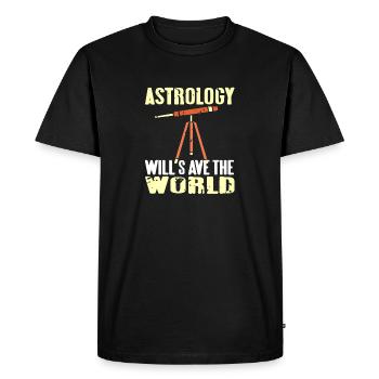 L’astrologie sauvera le monde drôle d’astrologue - T-shirt Premium bio Homme - noir - Devant - Nico (187cm)