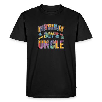 Oncle du garçon d’anniversaire Bauklötze - T-shirt Premium bio Homme - noir - Devant - Nico (187cm)