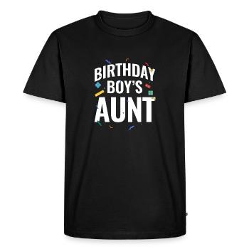 Blocs de construction de la tante du garçon d’anniversaire - T-shirt Premium bio Homme - noir - Devant - Nico (187cm)
