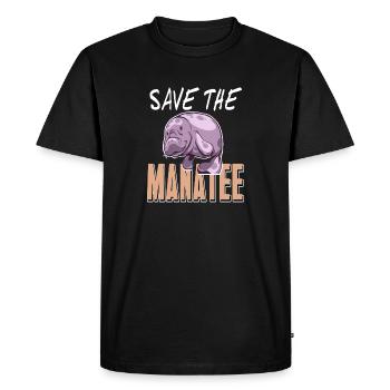 Save The Manatee Retro Animal Wildlife Lover - Men's Premium Organic T-Shirt - black - Front - Nico (187cm)