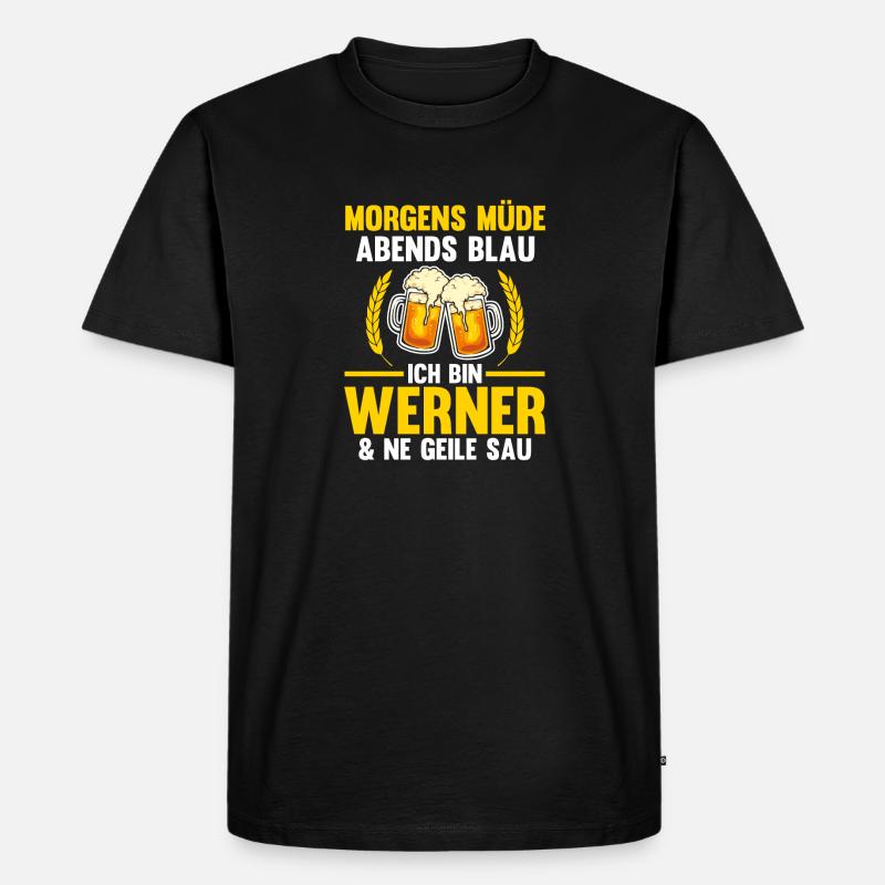 Werner - Männer Premium Bio T-Shirt - Schwarz